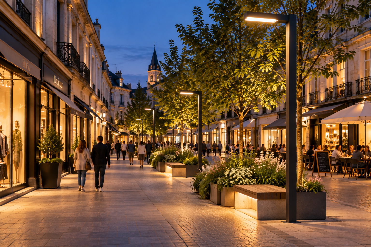 Eclairage urbain commerce